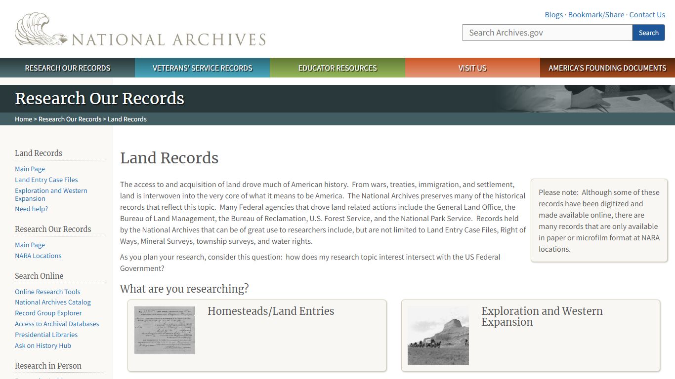 Land Records | National Archives